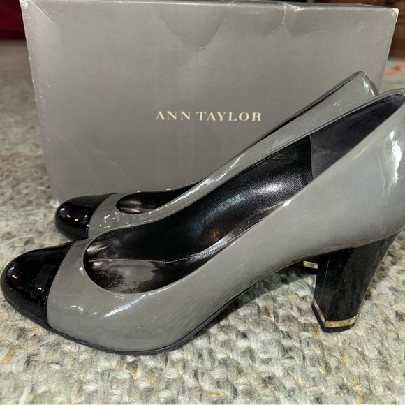 Ann Taylor Shoes - Grey & Black Patent Spectator Pumps